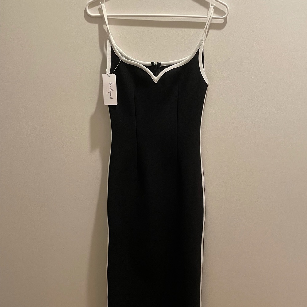 NWT Black Dress with White Trim